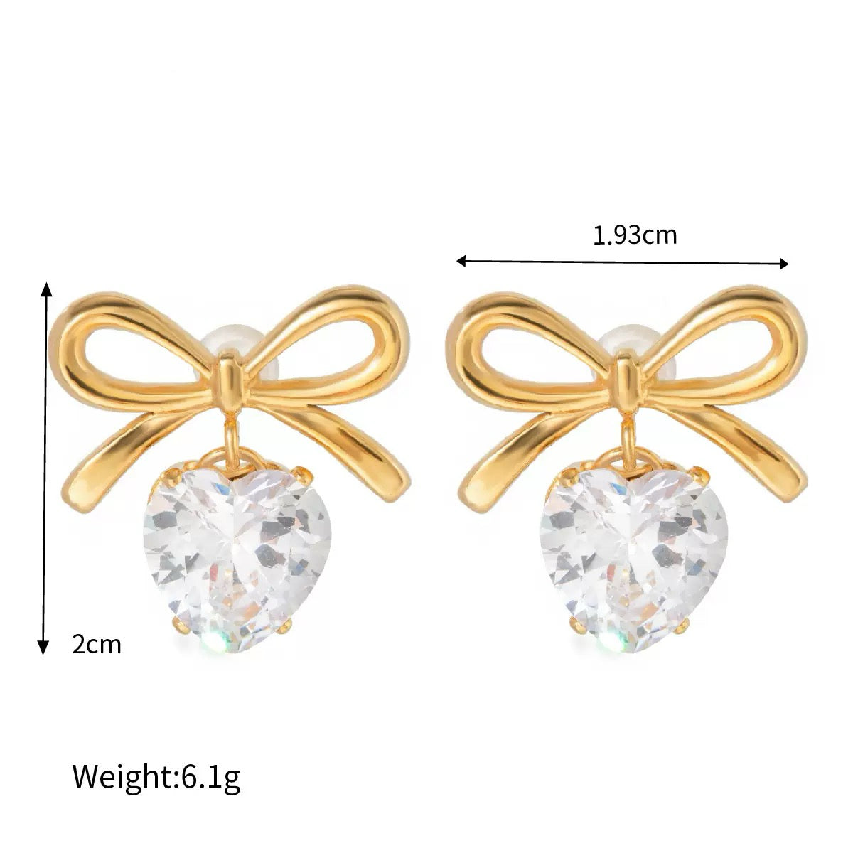 Knot Bow Stainless Steel Stud Earrings