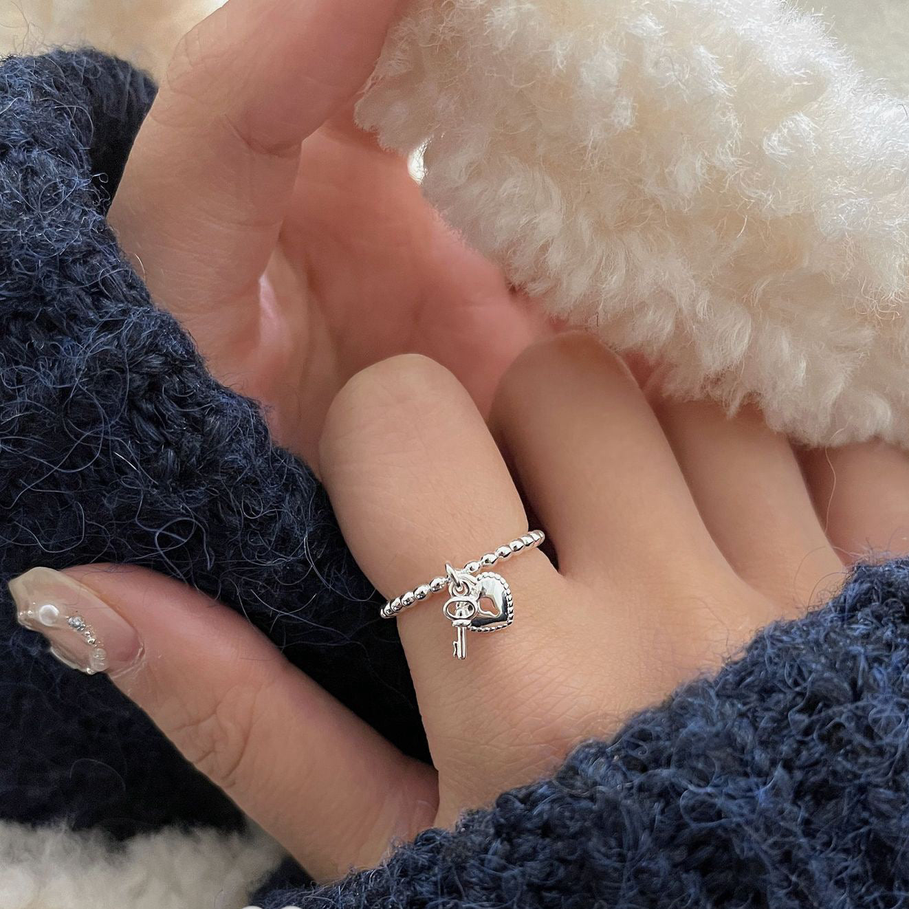 Heart Key Open Ring