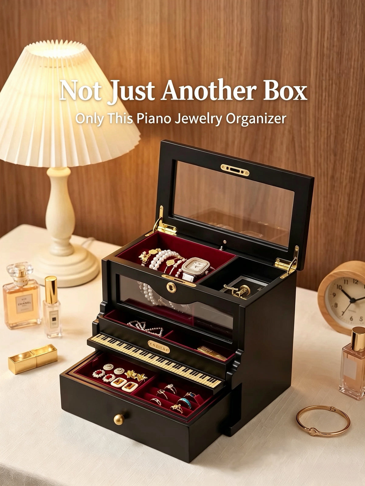 Classic Piano Finish Jewelry Box