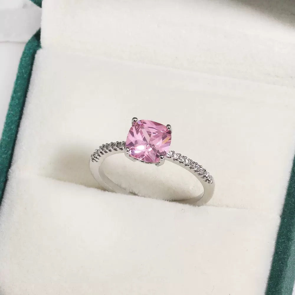 Pink Zicronia Ring | Gold Plated