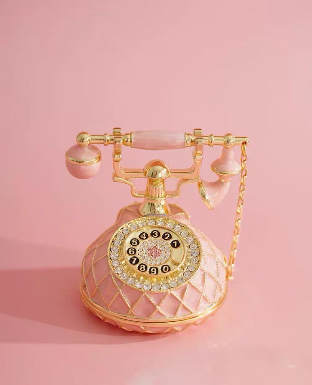 Enamel Vintage Telephone Jewelry Box