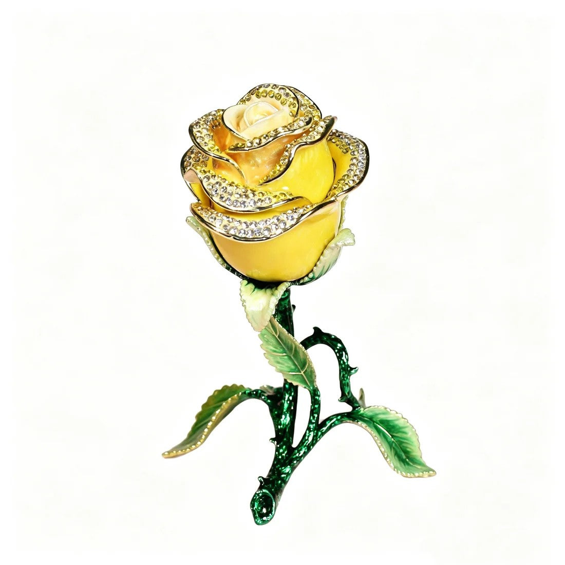 Enamel Rose Jewelry Box