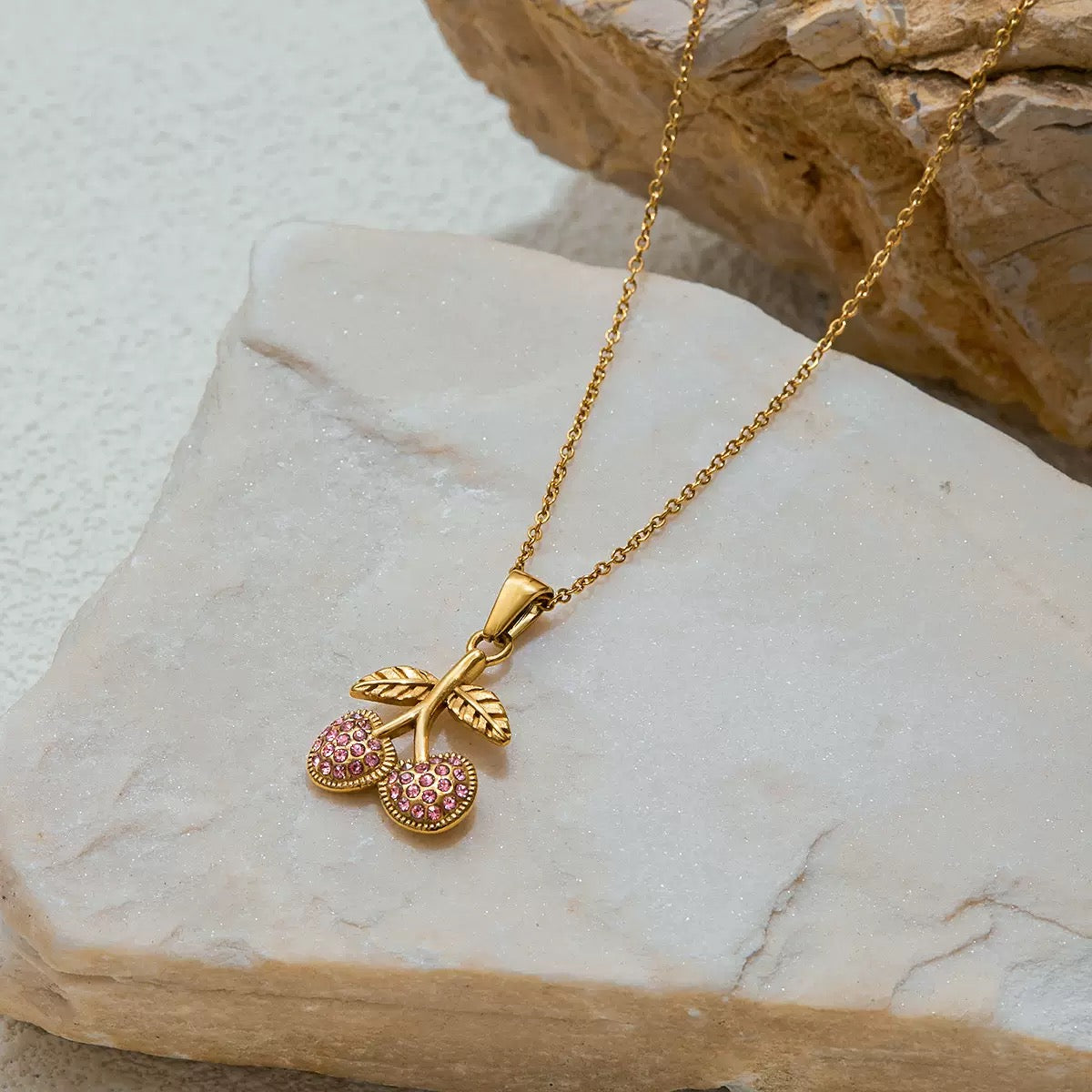 Cherry Pendant Necklace – Cute & Sparkly Daily Style