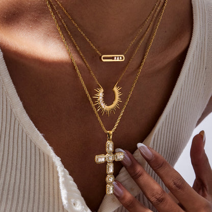 Dainty Diamond Cross Necklace – Elegant Faith-Inspired Pendant