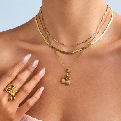 Cherry Pendant Necklace – Cute & Sparkly Daily Style