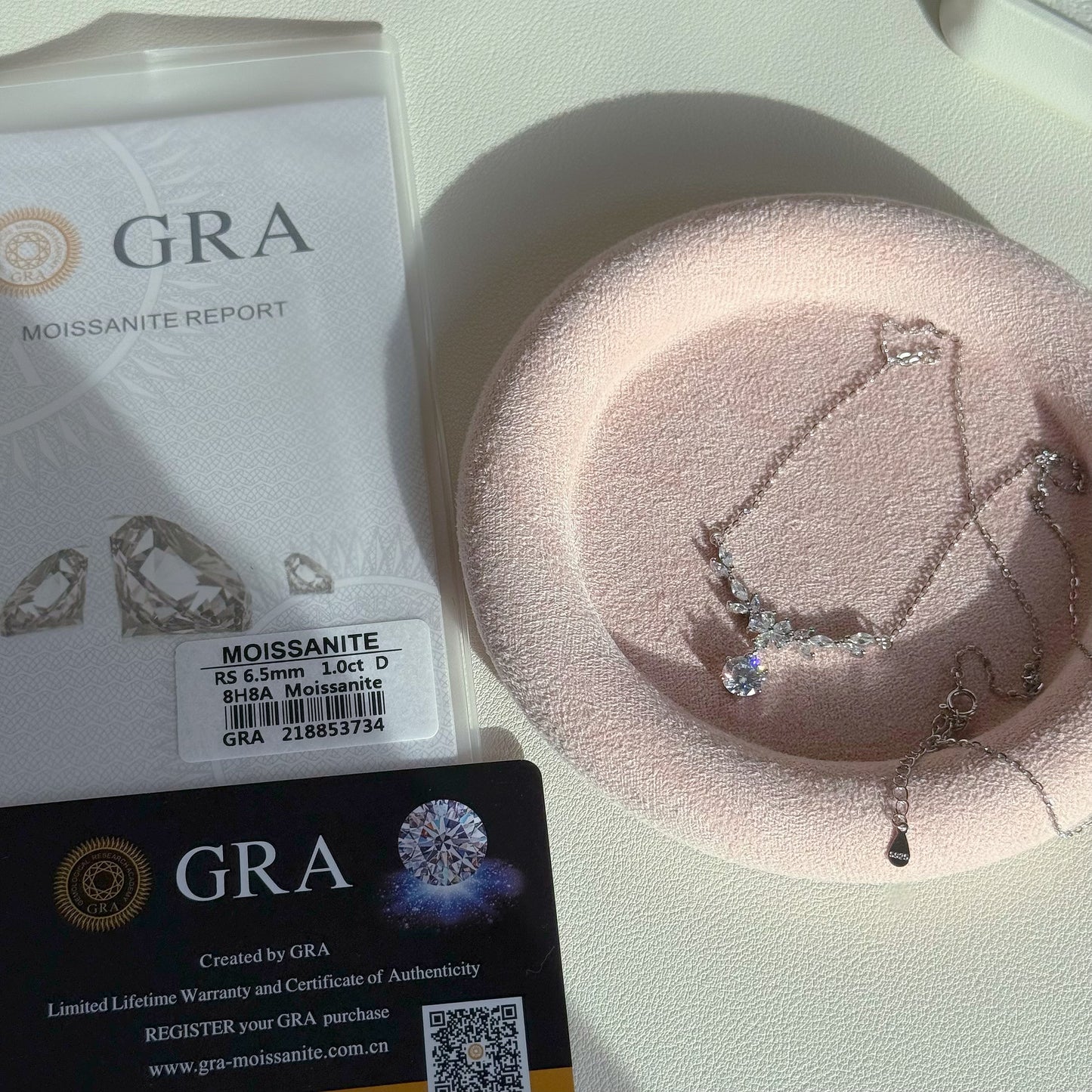 「Princess You」 1-Carat Moissanite Princess Necklace(with GRA certification)