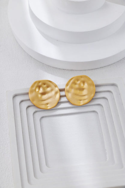 【Premium quality】925 Sterling Silver Matte Texture Minimalist Earrings