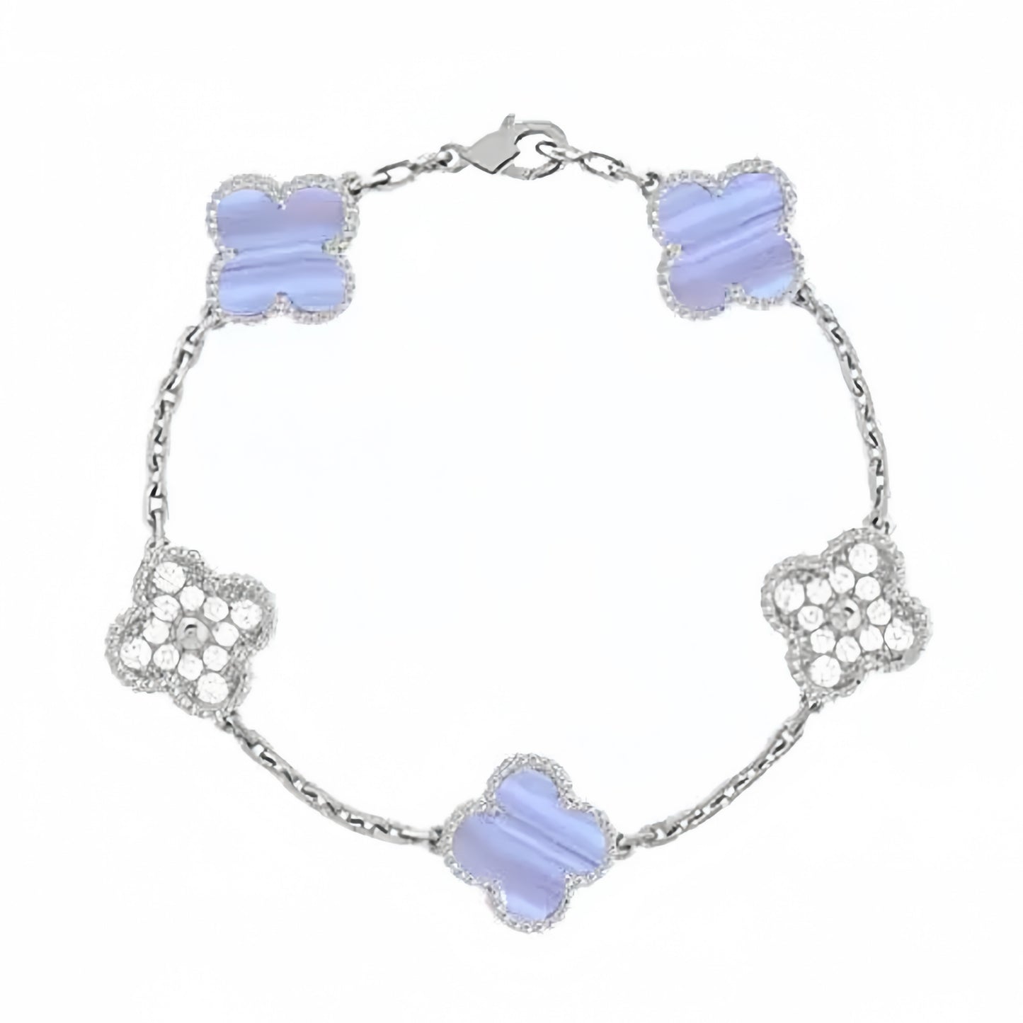 【18K Gold Plated Brass】CNC Lucky Clover Five-Flower Bracelet