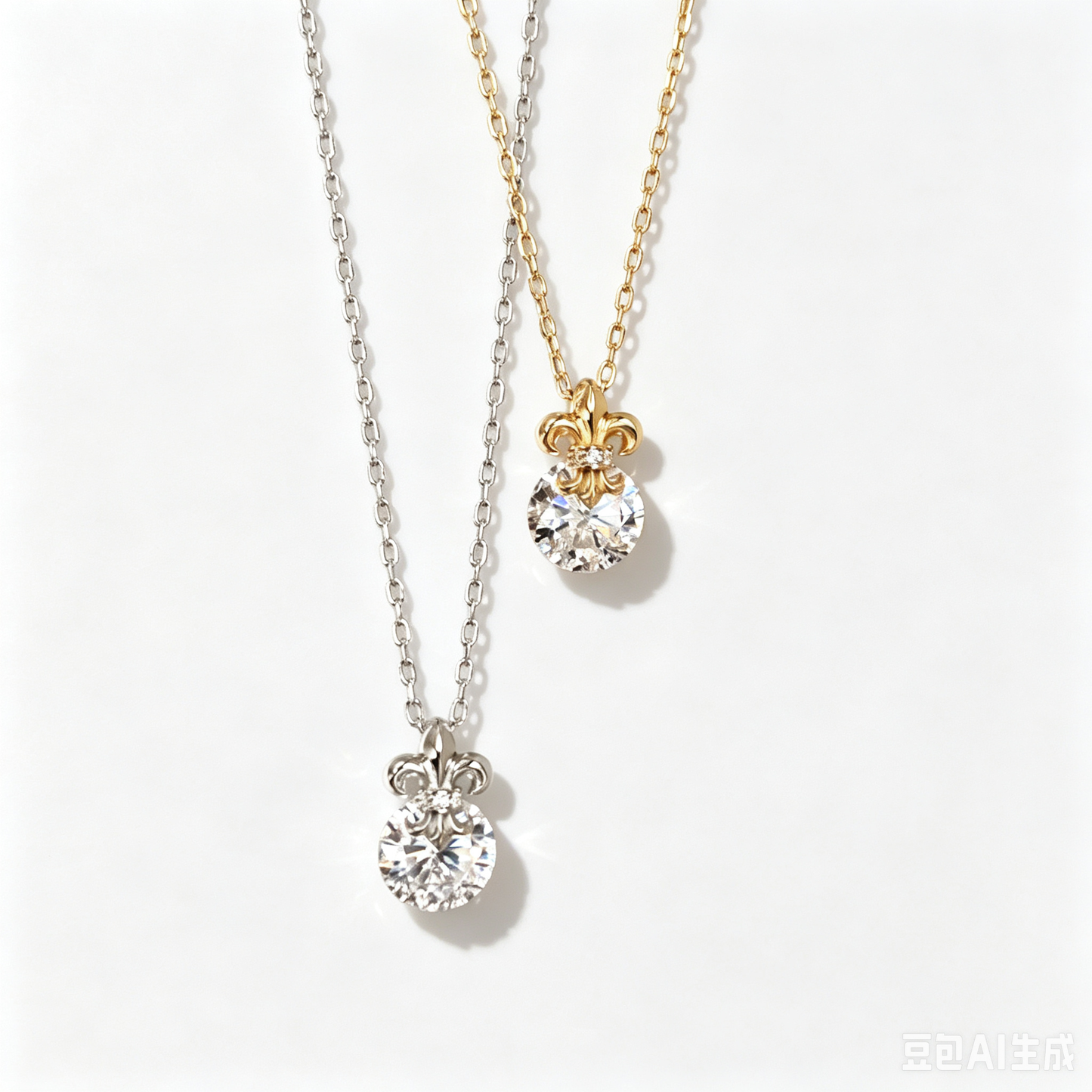Iris Flower Zircon Necklace