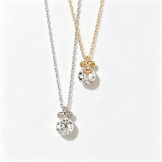 Iris Flower Zircon Necklace