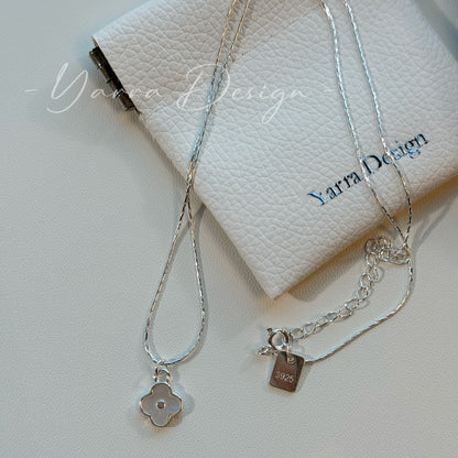 Sterling Silver Dainty Four Leaf Clover Necklace