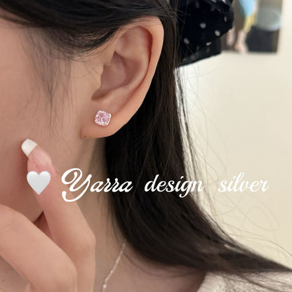 S925 Sterling Silver Zircon Rose Cut Stud Earrings