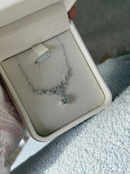 「Princess You」 1-Carat Moissanite Princess Necklace(with GRA certification)