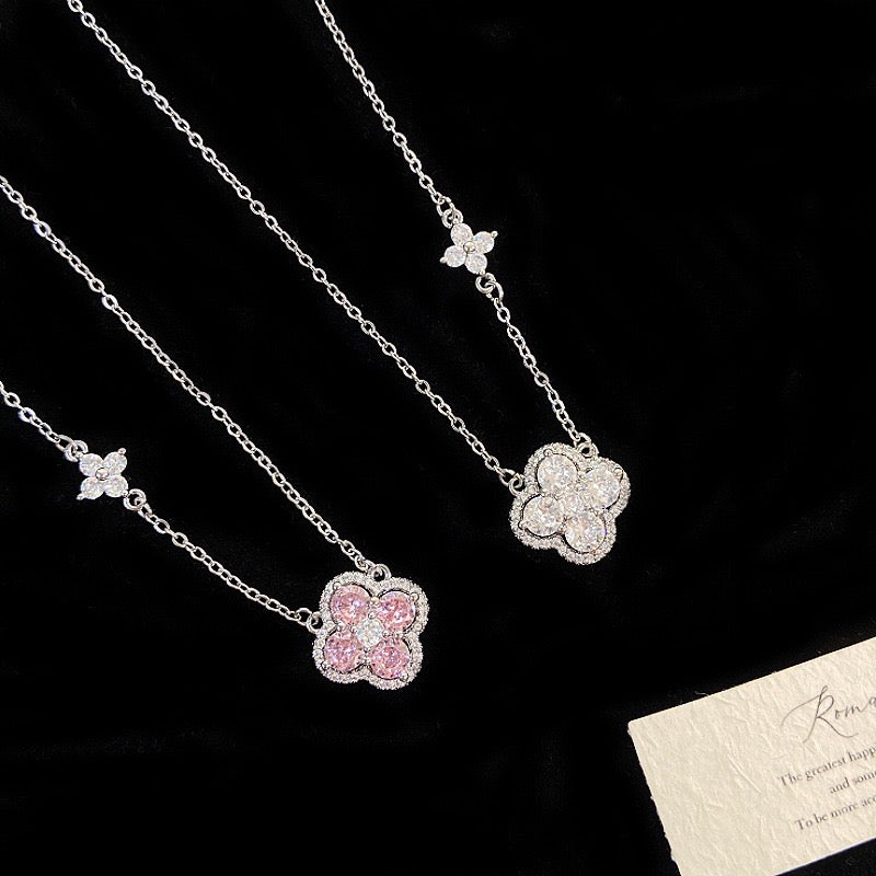 Sakura Necklace (pink/blue/silver)