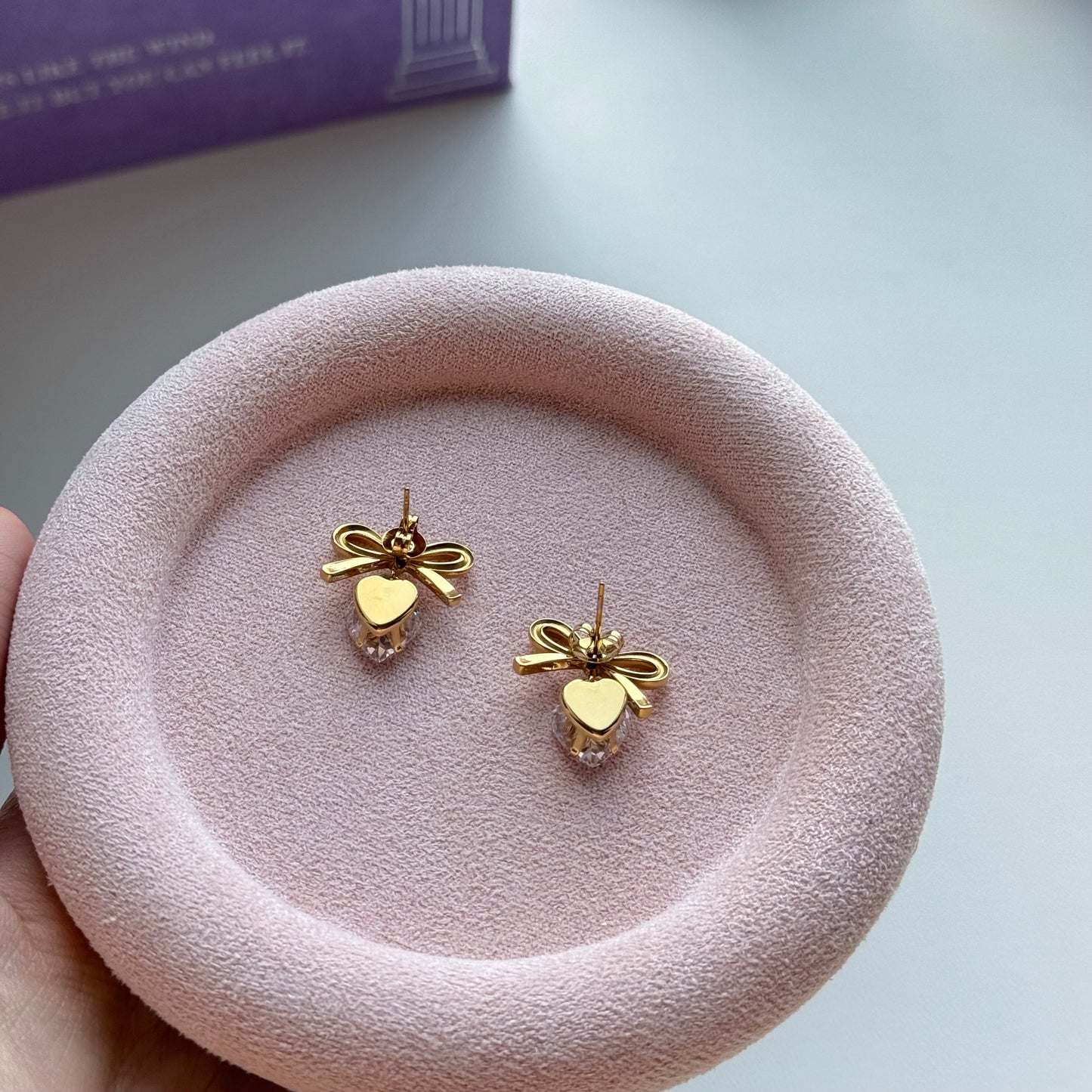 Knot Bow Stainless Steel Stud Earrings