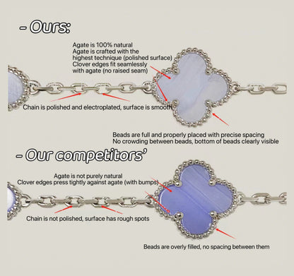 【18K Gold Plated Brass】CNC Lucky Clover Five-Flower Bracelet