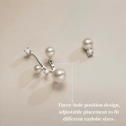 Starry Asymmetric Floating Pearl Earrings
