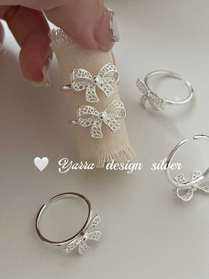 Girly lace bow ring