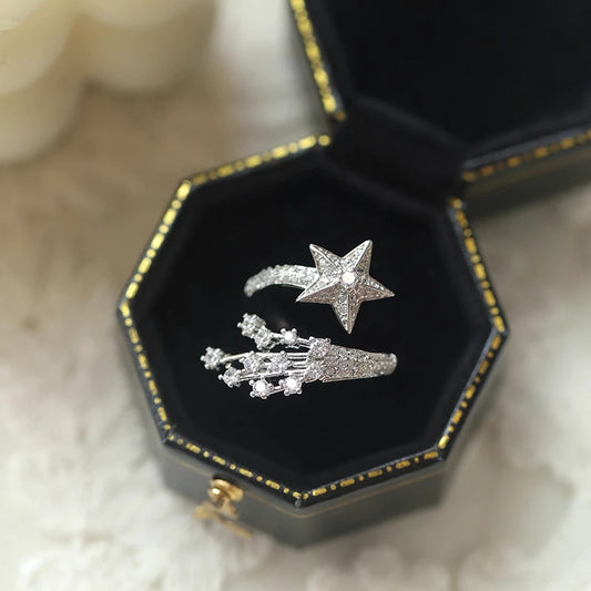 Starlight Shooting Star Open Ring