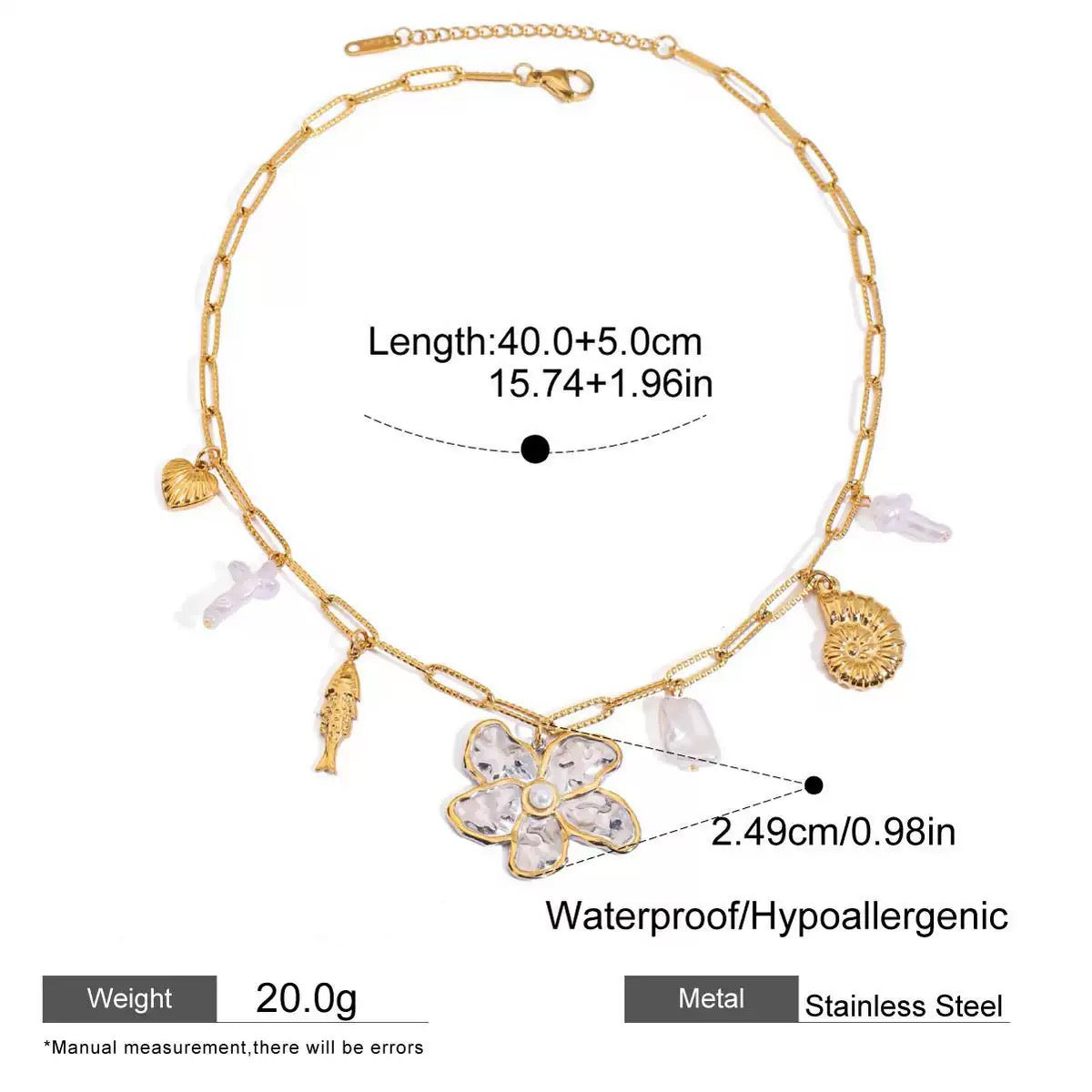 Pearl & Flower Pendant Necklace – Elegant Daily Style