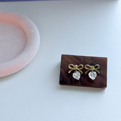 Knot Bow Stainless Steel Stud Earrings