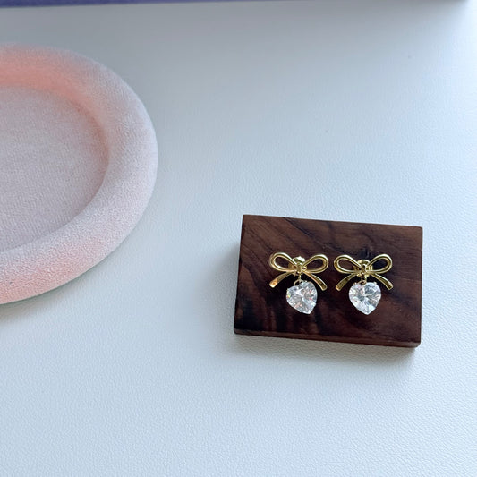 Knot Bow Stainless Steel Stud Earrings