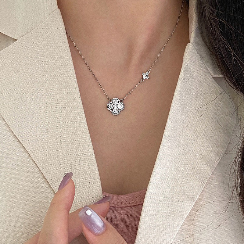 Sakura Necklace (pink/blue/silver)