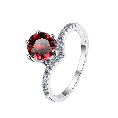 Crown Cut Moissanite Ring | Platinum Tone