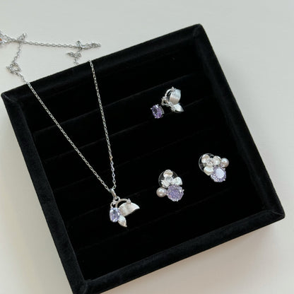 Amethyst Butterfly Jewelry Set
