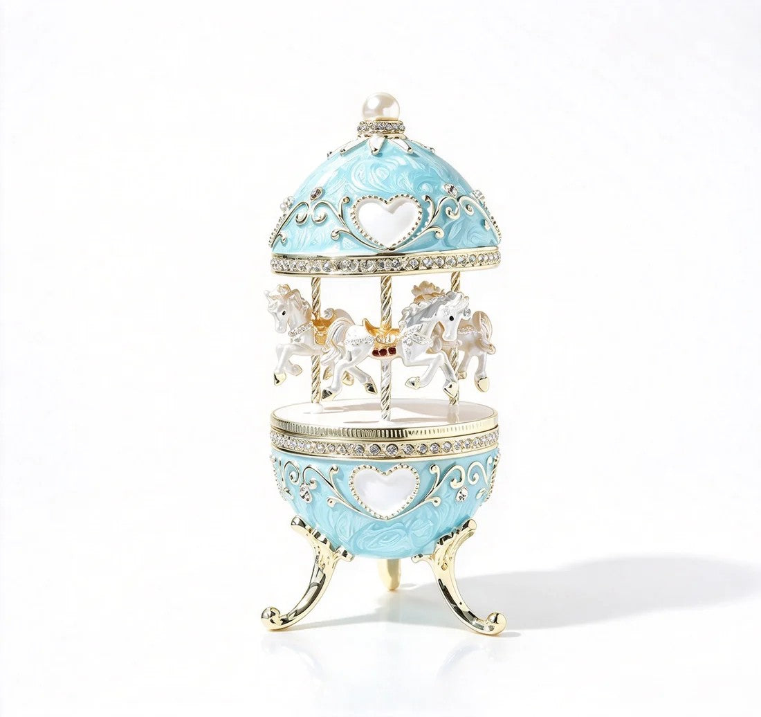 Enamel Carousel Jewelry Box
