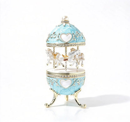 Enamel Carousel Jewelry Box
