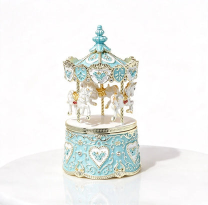 Enamel Carousel Jewelry Box