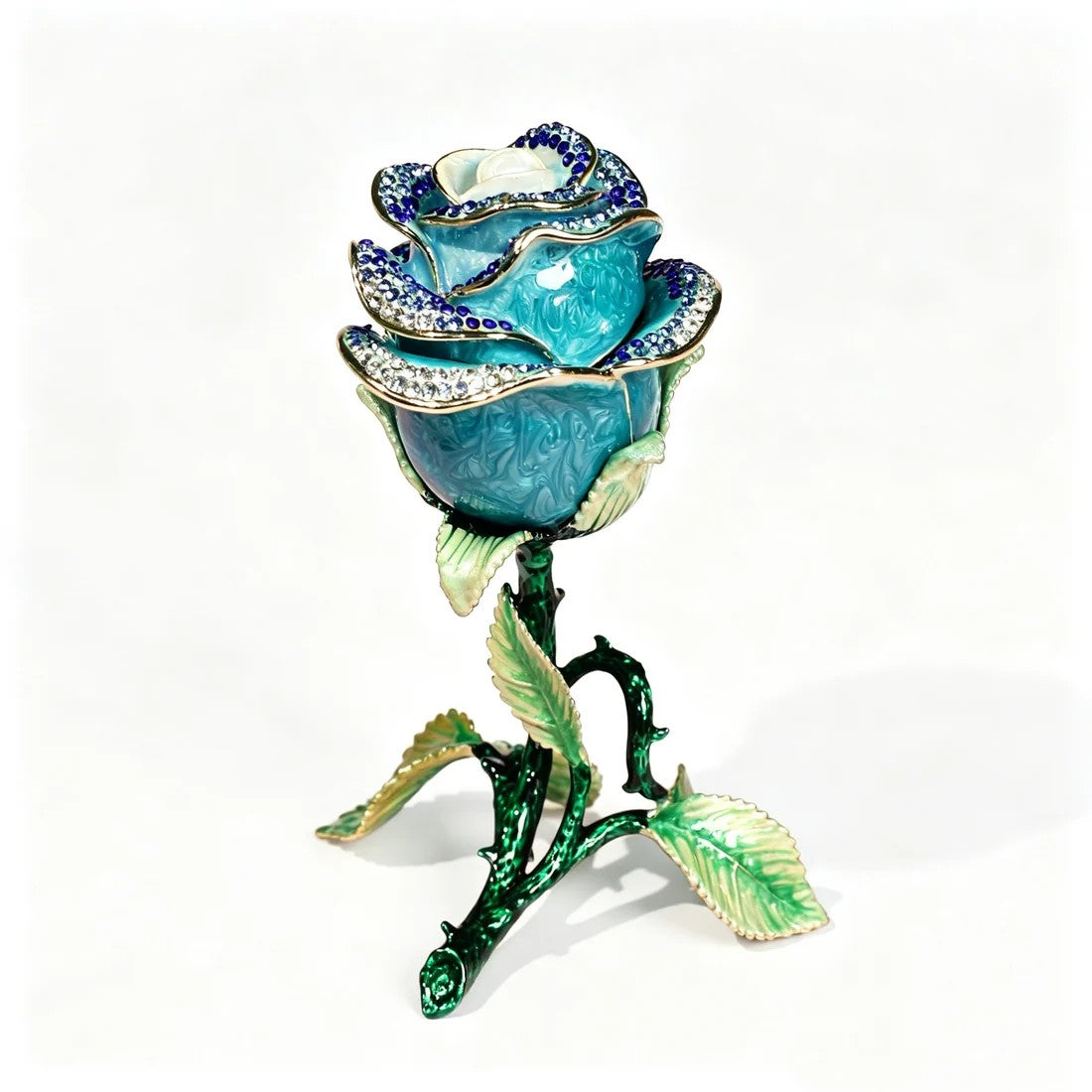 Enamel Rose Jewelry Box