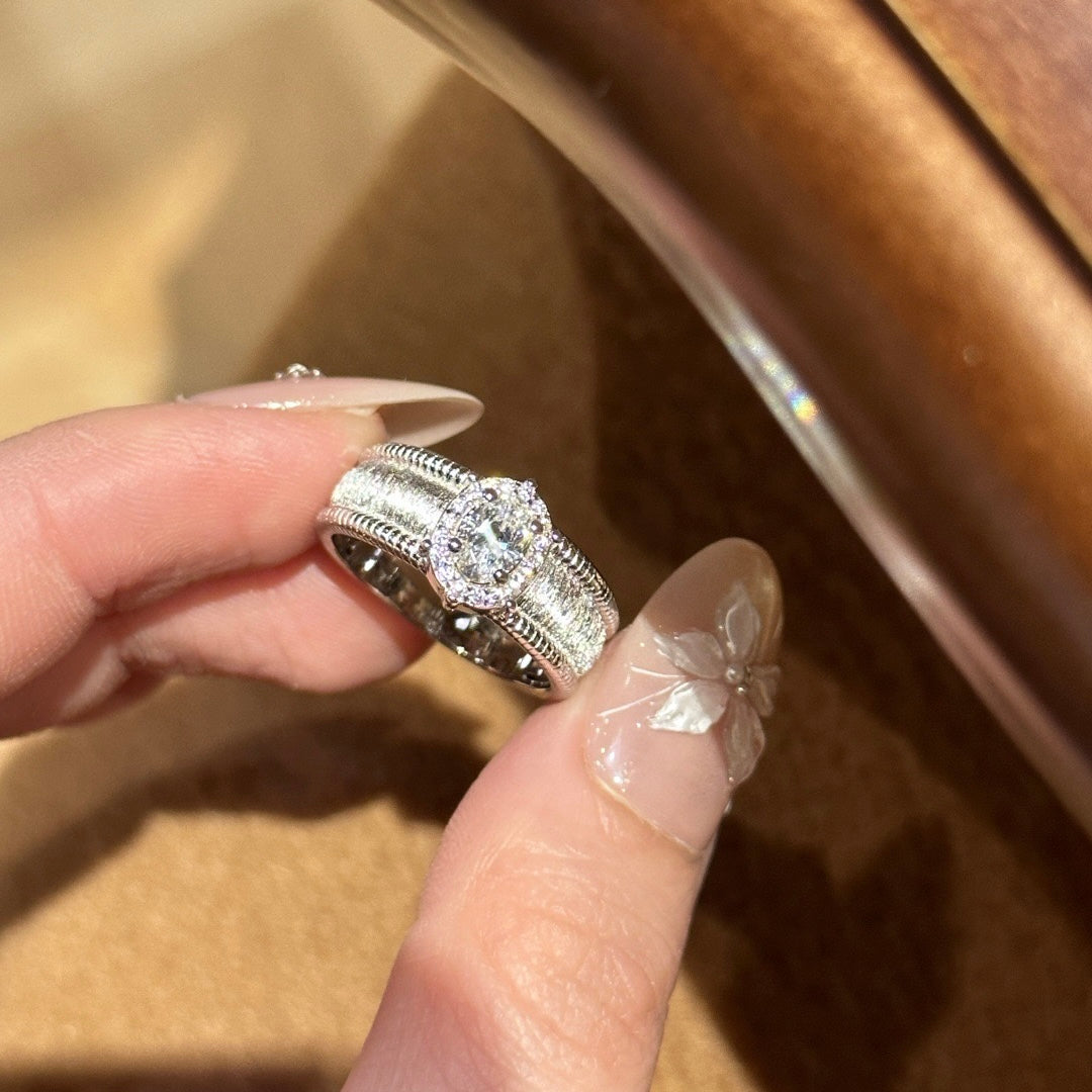 Vintage Oval Crystal Statement Ring