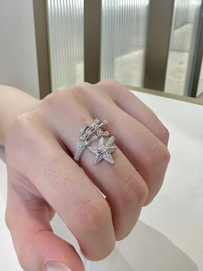 Starlight Shooting Star Open Ring