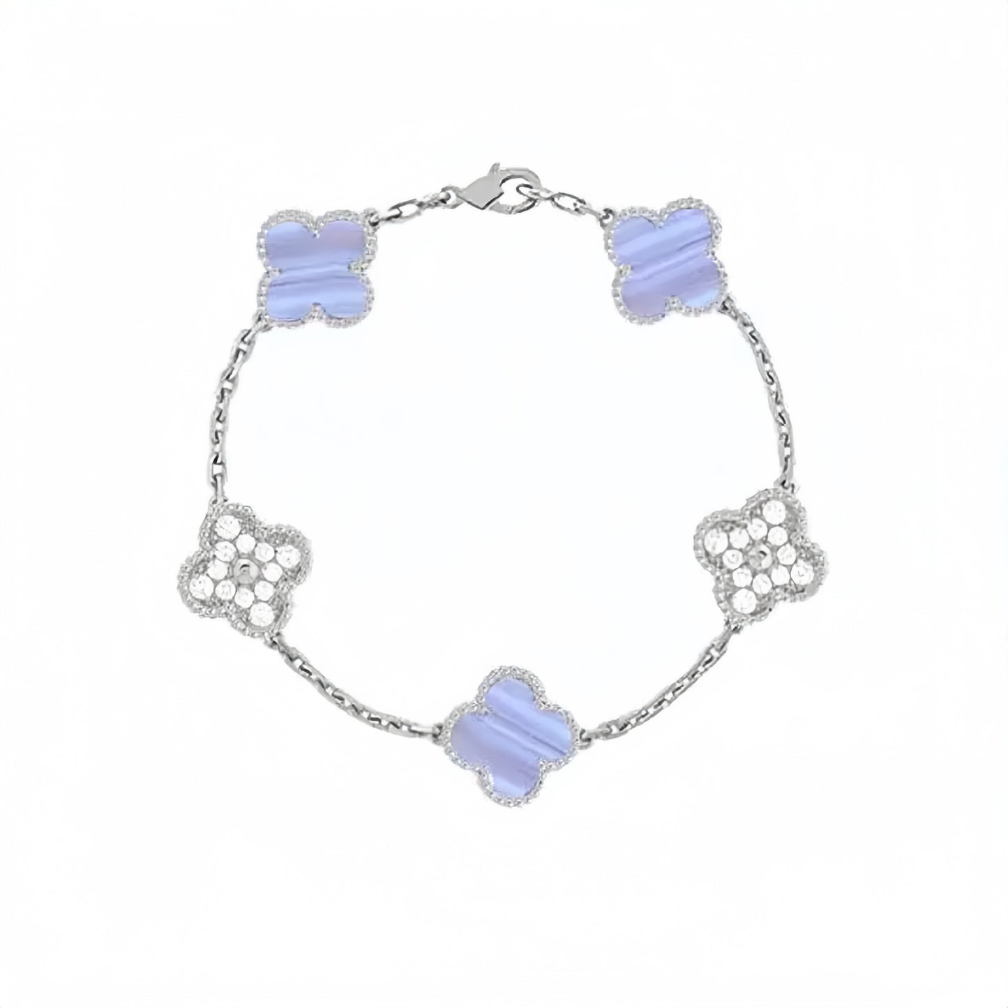 【18K Gold Plated Brass】CNC Lucky Clover Five-Flower Bracelet