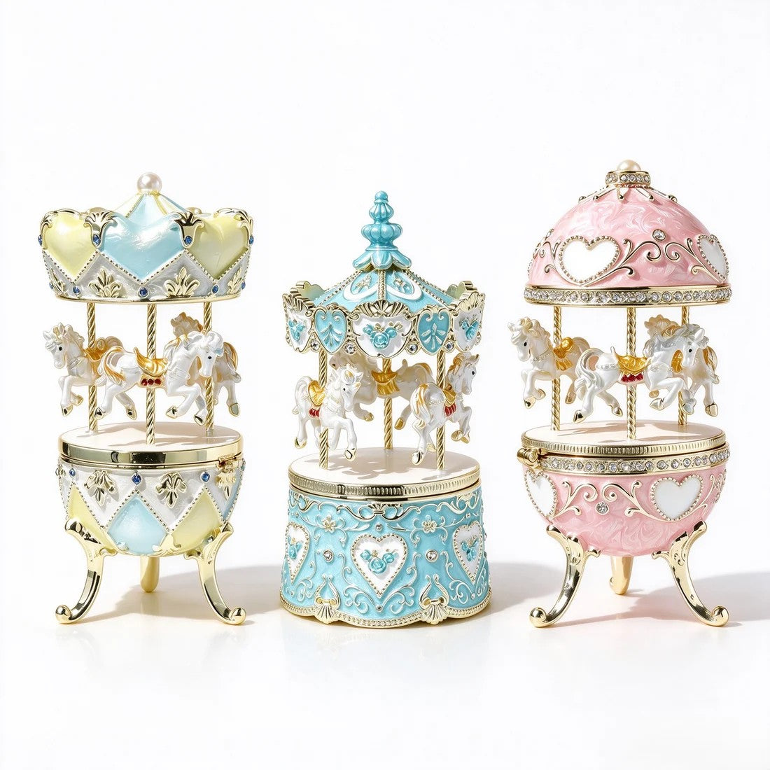 Enamel Carousel Jewelry Box