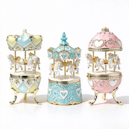 Enamel Carousel Jewelry Box
