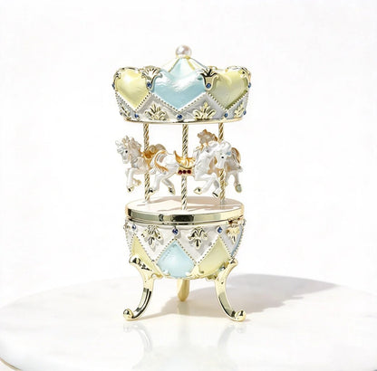 Enamel Carousel Jewelry Box