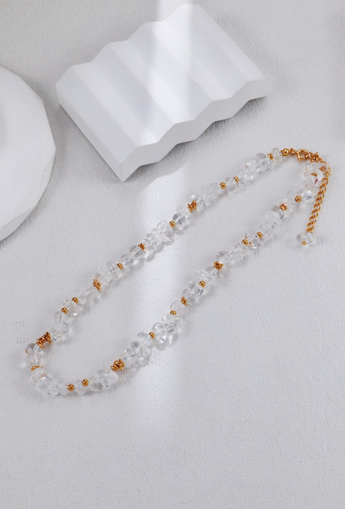 【Premium quality】925 Sterling Silver Vintage Gold Crystal Necklace