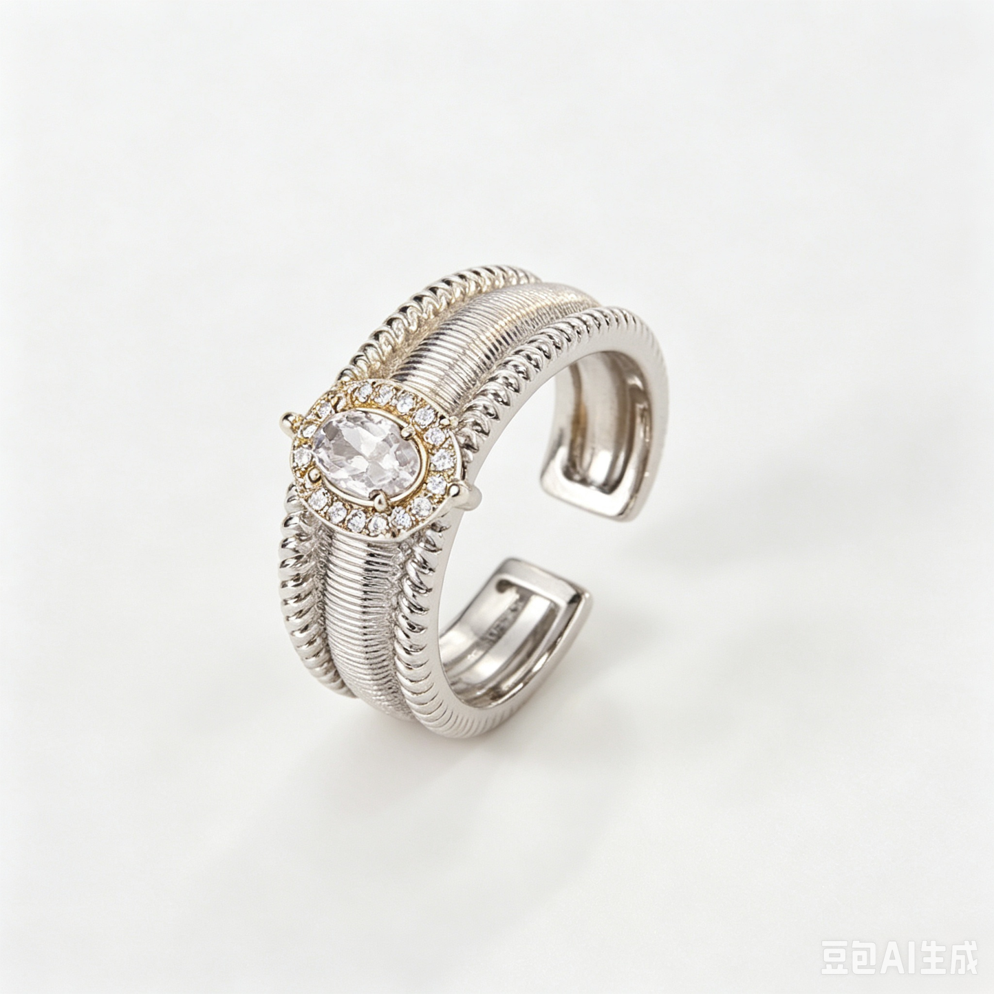 Vintage Oval Crystal Statement Ring