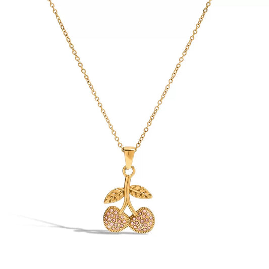 Cherry Pendant Necklace – Cute & Sparkly Daily Style