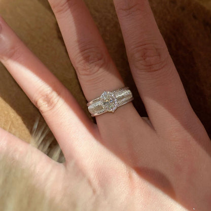 Vintage Oval Crystal Statement Ring