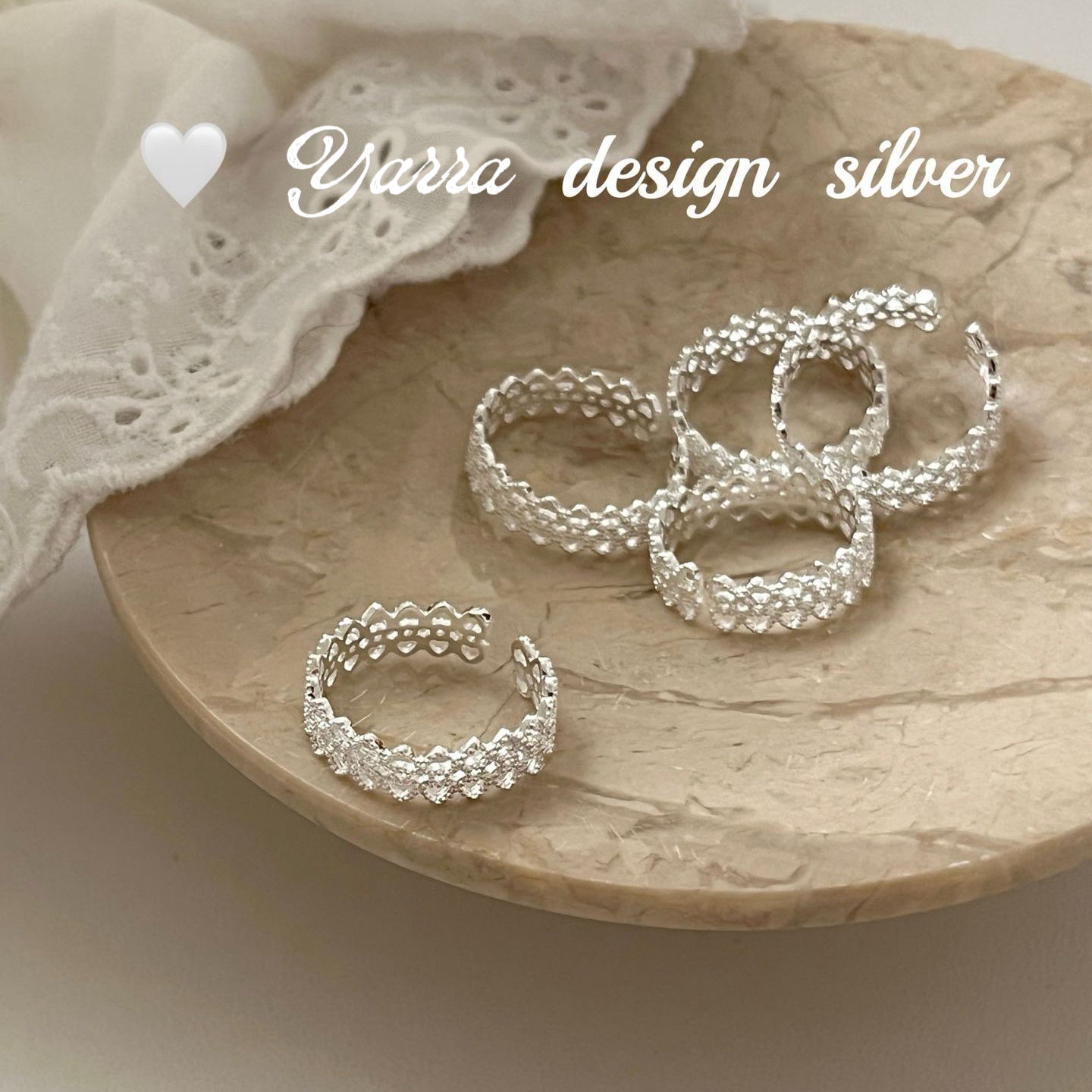 925 Sterling Silver Lace Ring