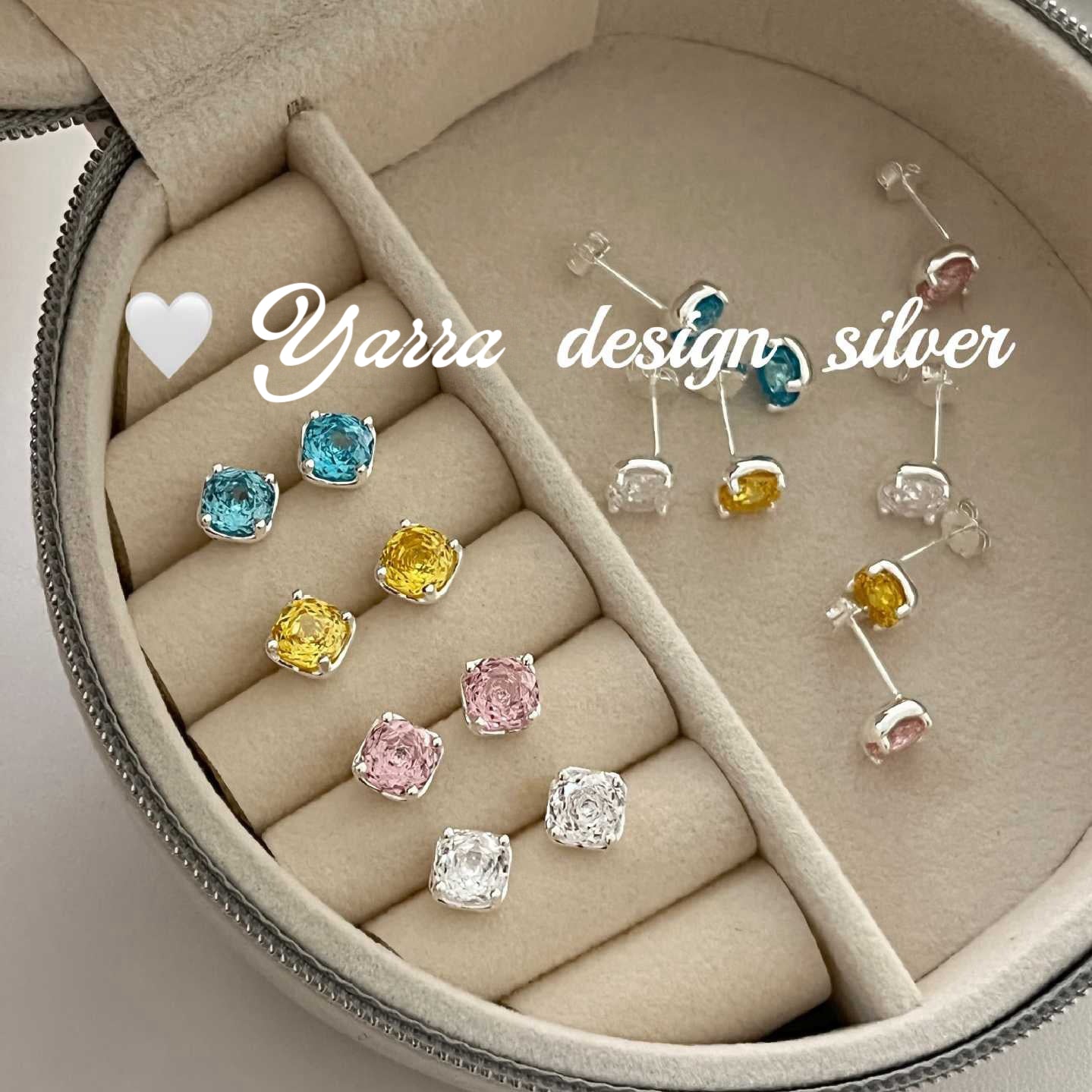 S925 Sterling Silver Zircon Rose Cut Stud Earrings