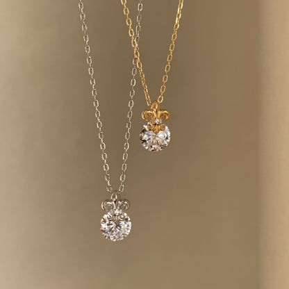Iris Flower Zircon Necklace