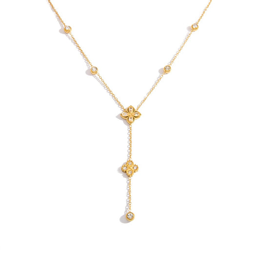 Four Leaf Clover Long Necklace