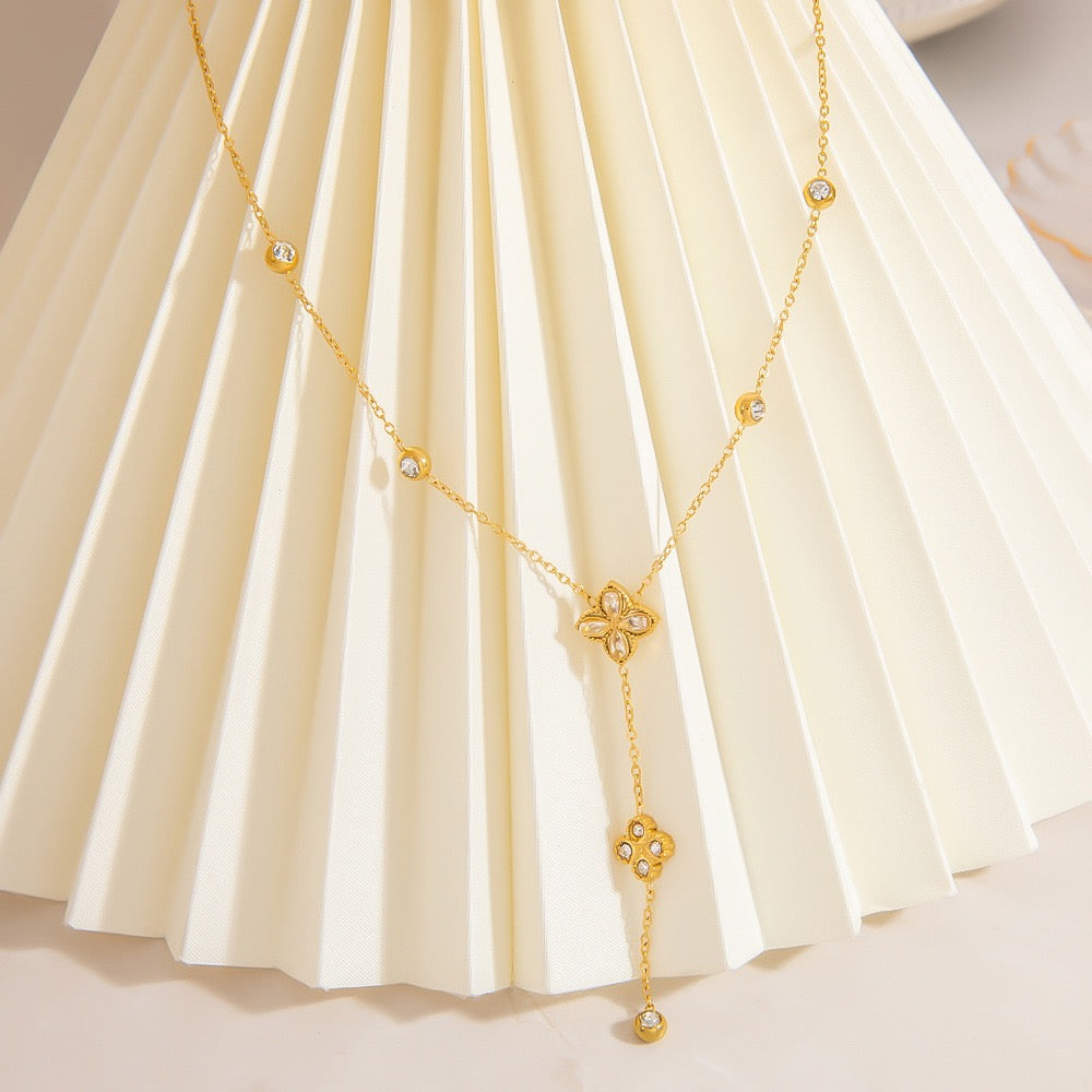 Four Leaf Clover Long Necklace