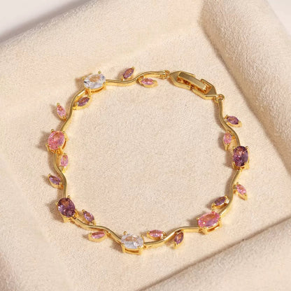 Adjustable Flower Bracelet | Natural Stone | Fade-Resistant Plated | Luxury Style