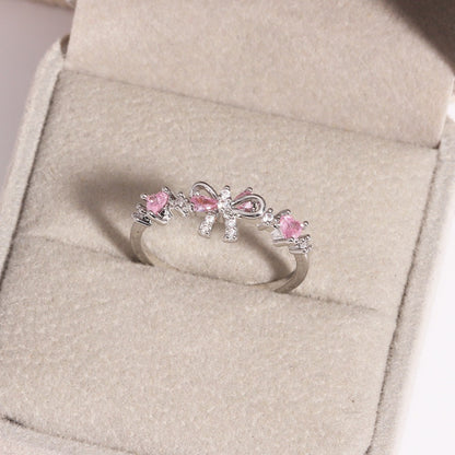Bow Ring | Cubic Zirconia | Adjustable Open Ring | Sweet Luxury